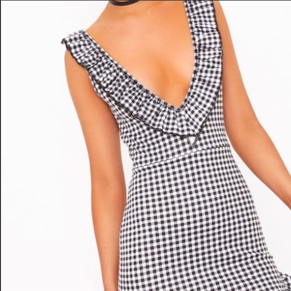 Prettylittlething Checkered Mini Dress